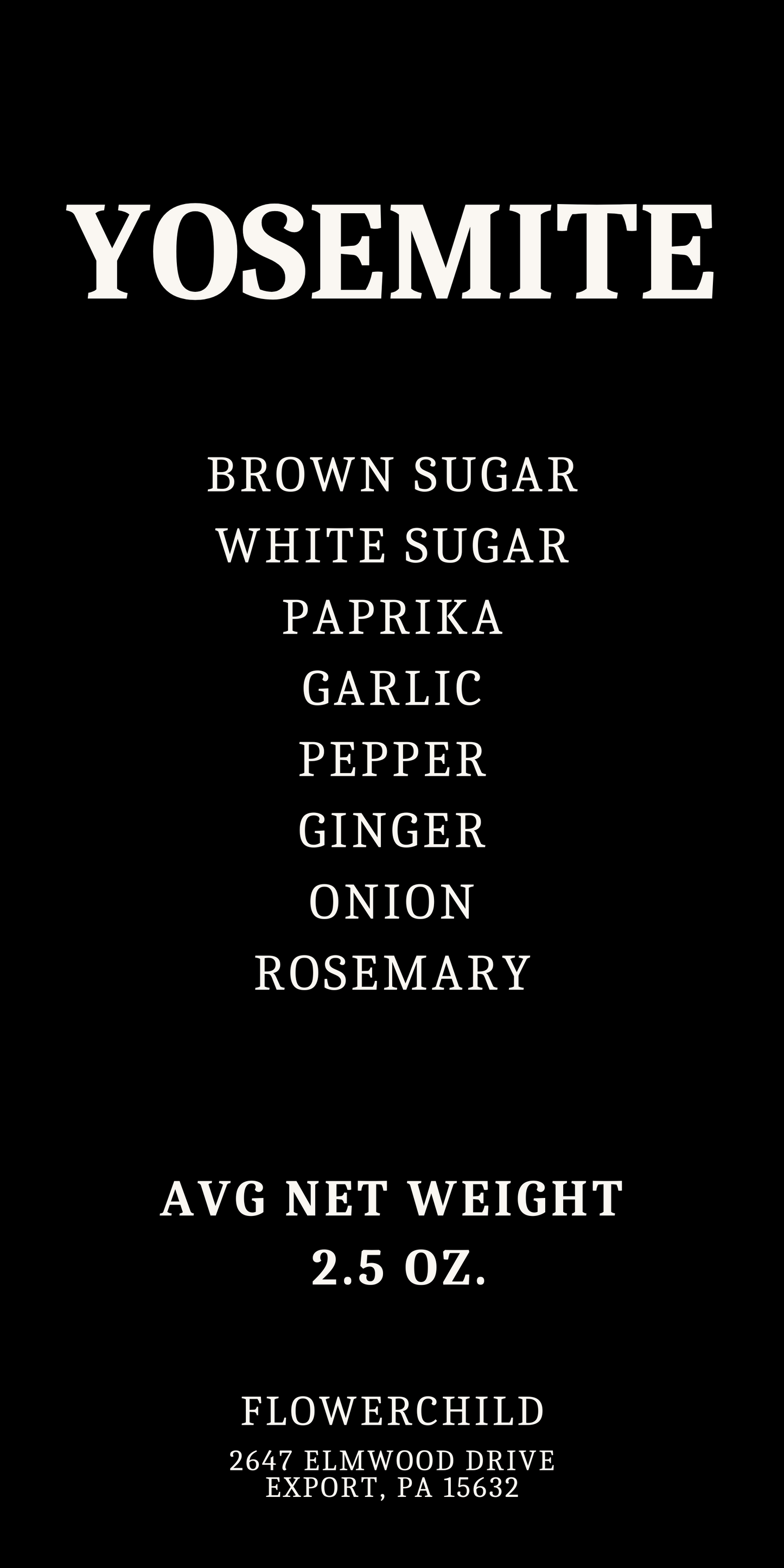 Yosemite Seasoning