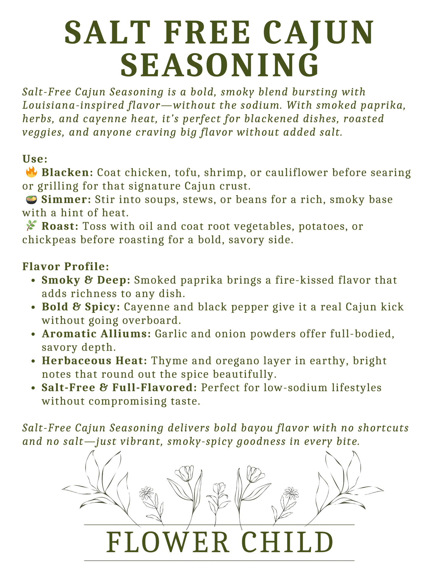 Salt Free Cajun Seasoning