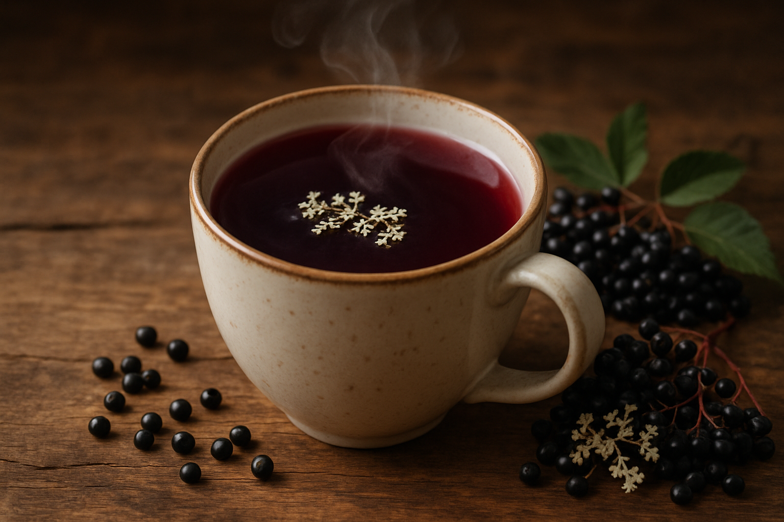 cup of eldrberry tea