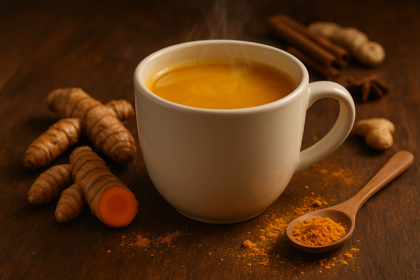 cup of hot tumeric tea